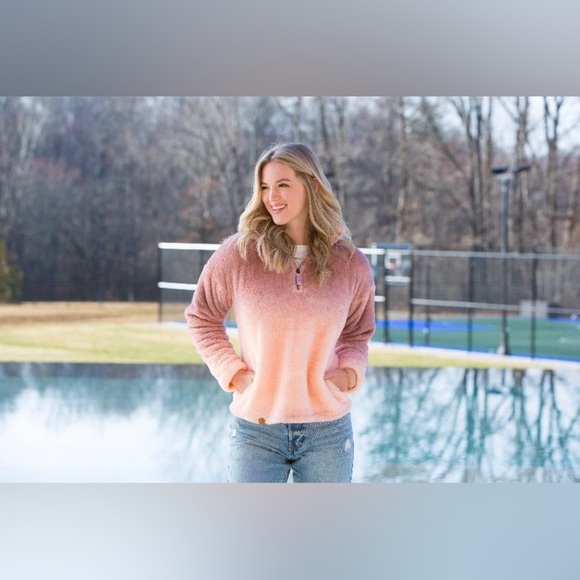 NWT Simply Southern Ombré Pullover Soft Sherpa Sweater Jacket Size Large - Picture 1 of 15